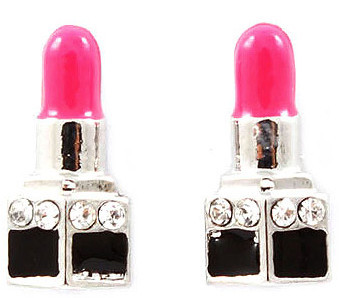 lipstick earrings pink grande **Giveaway** Adorable Accessories from Elessa Jade aka Pursebuzz