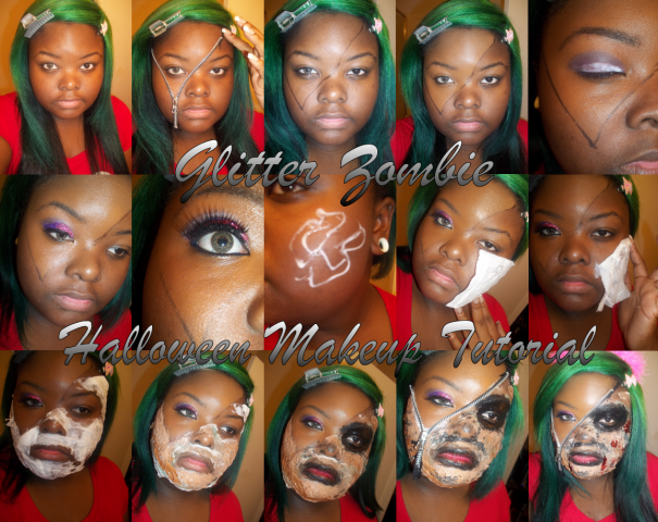 glitterzombietutorialpng 605x480 Halloween Look   Glitter Zombie